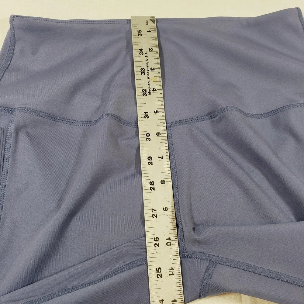 LegEnd Active Womens High‎ Waisted Ribbed Panel Leggings Lavender Purple Size L